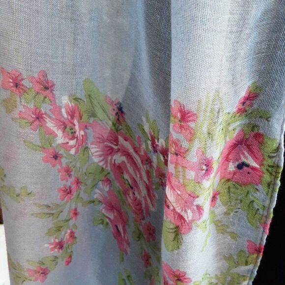 Silky Sheer Scarf 100% Viscose Blues/Pinks 70" x 36" - Picture 3 of 6